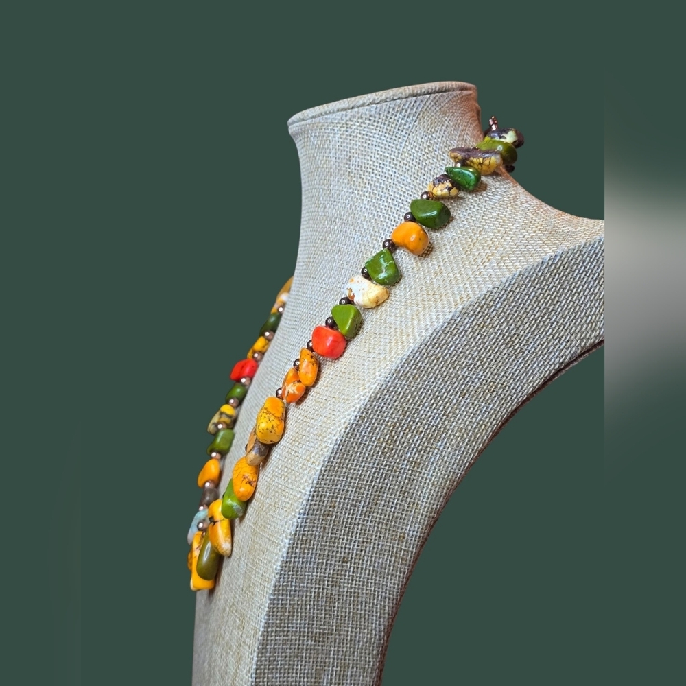 Multicolor Chunky Howlite Necklace - Picture 2 of 5